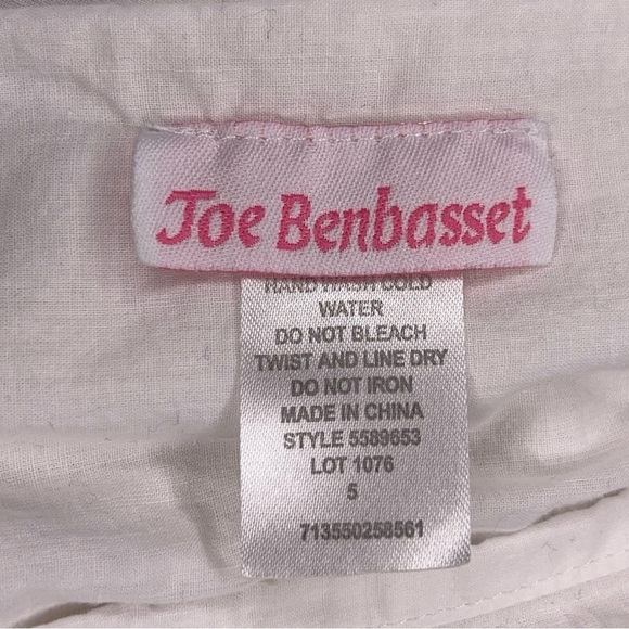 SIZE 5 JOE BENBASSET WHITE FLORAL EMBROIDERED SKIRT TIE ACCENT COTTON LINED BOHO - Picture 9 of 10